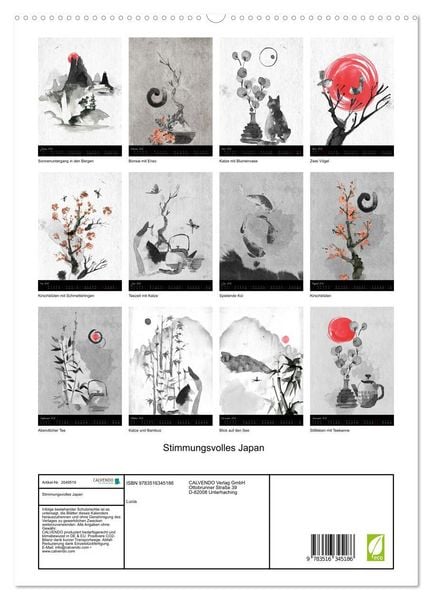 Produktbild: Stimmungsvolles Japan (hochwertiger Premium Wandkalender 2026 DIN A2 hoch), Kunstdruck in Hochglanz