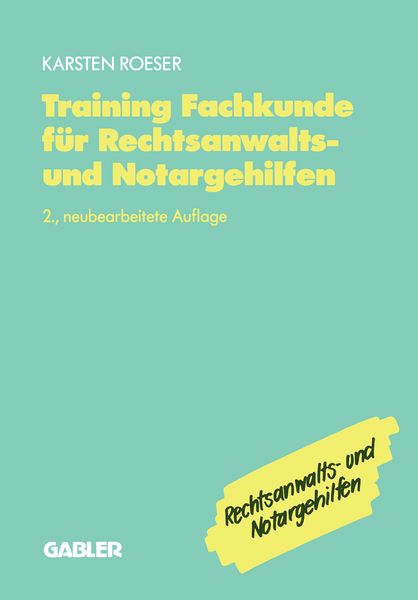 Produktbild: Training Fachkunde f&uuml;r Rechtsanwalts- und Notargehilfen