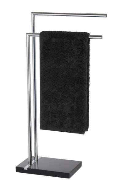 Produktbild: Handtuchst&auml;nder Mod. Noble Black mit 2 Armen, aus verchromtem Stahl