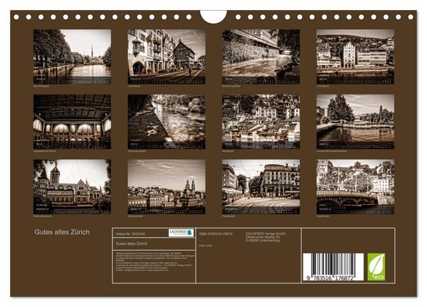 Produktbild: Gutes altes Z&uuml;rich (Wandkalender 2026 DIN A4 quer), CALVENDO Monatskalender