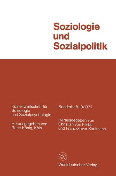 Produktbild: Soziologie und Sozialpolitik