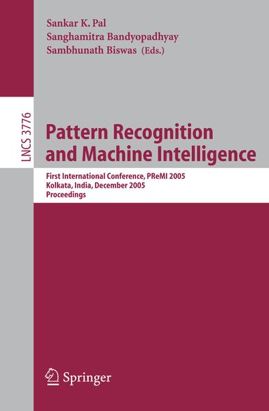 Produktbild: Pattern Recognition and Machine Intelligence