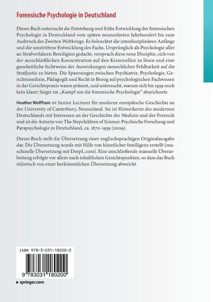 Produktbild: Forensische Psychologie in Deutschland