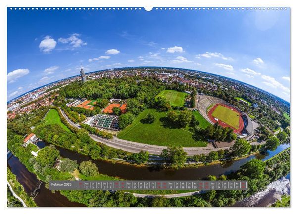 Produktbild: Meine Heimat von oben - Luftbilder von Augsburg (hochwertiger Premium Wandkalender 2026 DIN A2 quer), Kunstdruck in Hochglanz