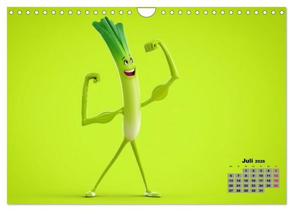 Produktbild: Vegane Power - Kalender f&uuml;r Veganer, Vegetarier und alle Pflanzenfans (Wandkalender 2026 DIN A4 quer), CALVENDO Monatskalender
