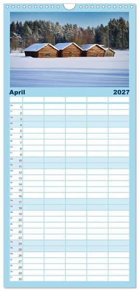 Produktbild: Familienplaner 2027 - Lulea - Wintertraum in Schwedisch Lappland mit 5 Spalten (Wandkalender, 21 x 45 cm) CALVENDO