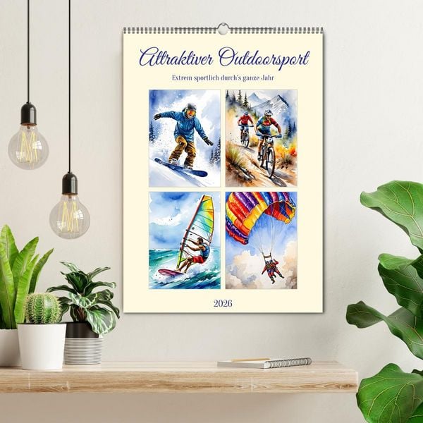 Produktbild: Attraktiver Outdoorsport (Wandkalender 2026 DIN A2 hoch), CALVENDO Monatskalender