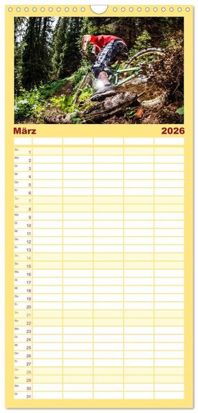 Produktbild: Familienplaner 2026 - Mountain Bike 2026 by Stef. Cand&eacute; mit 5 Spalten (Wandkalender, 21 x 45 cm) CALVENDO