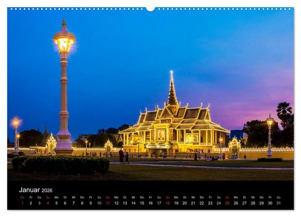 Produktbild: Kambodscha: das K&ouml;nigreich der Wunder (hochwertiger Premium Wandkalender 2026 DIN A2 quer), Kunstdruck in Hochglanz