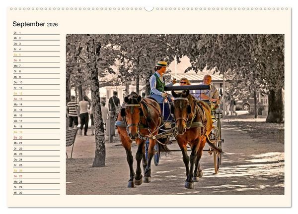 Produktbild: Pferdekutschen - Vorg&auml;nger des Automobils (Wandkalender 2026 DIN A2 quer), CALVENDO Monatskalender