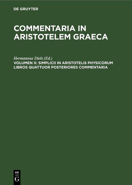 Produktbild: Simplicii in Aristotelis Physicorum Libros Quattuor Posteriores Commentaria