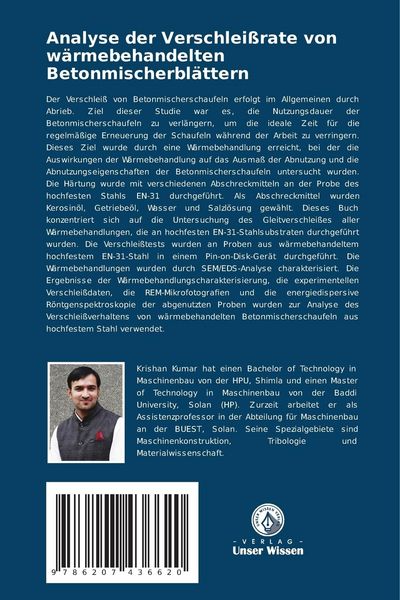 Produktbild: Analyse der Verschlei&szlig;rate von w&auml;rmebehandelten Betonmischerbl&auml;ttern