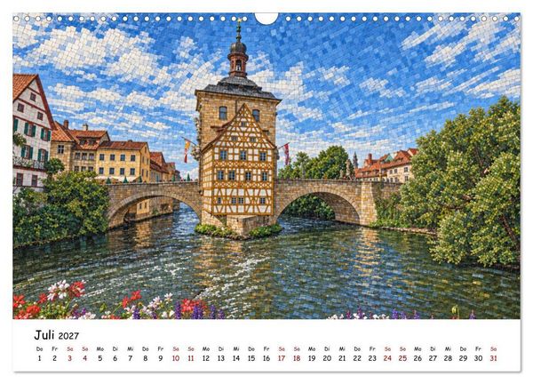 Produktbild: Deutschland als Mosaik. Stadt f&uuml;r Stadt ein Kunstwerk (Wandkalender 2027 DIN A3 quer), CALVENDO Monatskalender