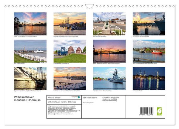Produktbild: Wilhelmshaven, maritime Bilderreise (Wandkalender 2026 DIN A3 quer), CALVENDO Monatskalender