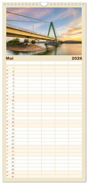 Produktbild: Familienplaner 2026 - Wundersch&ouml;nes K&ouml;ln mit 5 Spalten (Wandkalender, 21 x 45 cm) CALVENDO