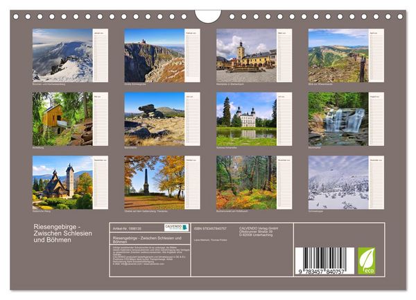 Produktbild: Riesengebirge - Zwischen Schlesien und B&ouml;hmen (Wandkalender 2026 DIN A4 quer), CALVENDO Monatskalender