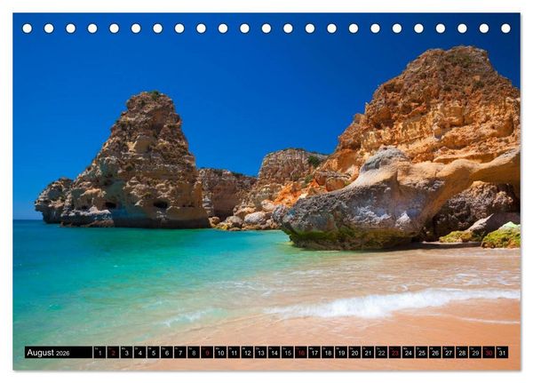 Produktbild: Str&auml;nde, Felsen und Meer - ALGARVE 2026 (Tischkalender 2026 DIN A5 quer), CALVENDO Monatskalender