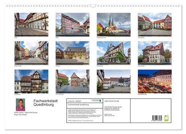 Produktbild: Fachwerkstadt Quedlinburg (Wandkalender 2026 DIN A2 quer), CALVENDO Monatskalender