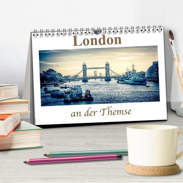 Produktbild: London an der Themse (Tischkalender 2026 DIN A5 quer), CALVENDO Monatskalender