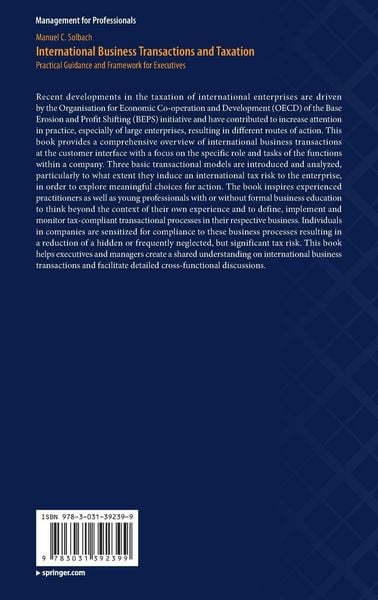Produktbild: International Business Transactions and Taxation