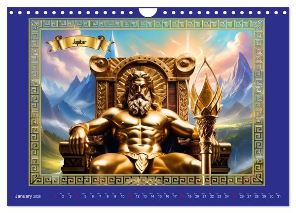 Produktbild: Roman Gods - under the spell of mythology (Wall Calendar 2026 DIN A4 landscape), CALVENDO 12 Month Wall Calendar