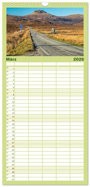 Produktbild: Familienplaner 2026 - Raue Sch&ouml;nheit - Isle of Skye mit 5 Spalten (Wandkalender, 21 x 45 cm) CALVENDO