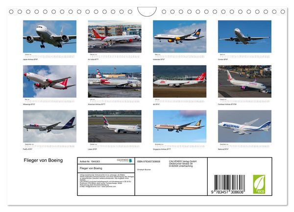 Produktbild: Flieger von Boeing (Wandkalender 2026 DIN A4 quer), CALVENDO Monatskalender