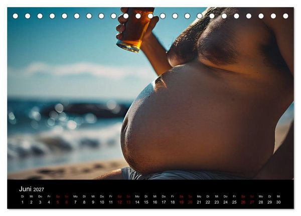 Produktbild: Lustige Kalender M&auml;nner mit Bierb&auml;uchen - Bierbauch Kalender Geschenk f&uuml;r Kollegen, Freunde & Party-Liebhaber Wandkalender (Tischkalender 2027 DIN A5 quer), CALVENDO Monatskalender