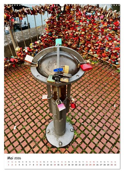 Produktbild: Unverg&auml;ngliche Liebe - Liebesschl&ouml;sser romantische Symbolik f&uuml;r die ewige Liebe (hochwertiger Premium Wandkalender 2026 DIN A2 hoch), Kunstdruck in Hochglanz