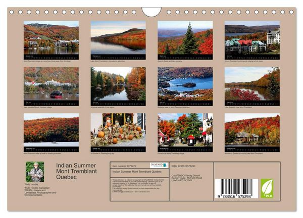 Produktbild: Indian Summer Mont Tremblant Quebec (Wall Calendar 2026 DIN A4 landscape), CALVENDO 12 Month Wall Calendar