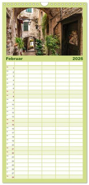 Produktbild: Familienplaner 2026 - Die Italienische Riviera - Ligurien mit 5 Spalten (Wandkalender, 21 x 45 cm) CALVENDO