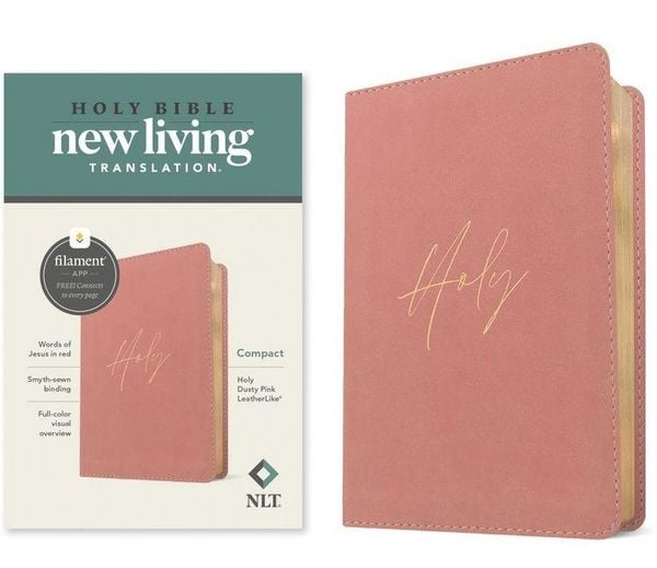 Produktbild: NLT Compact Bible, Filament Enabled (Leatherlike, Holy Dusty Pink, Red Letter)