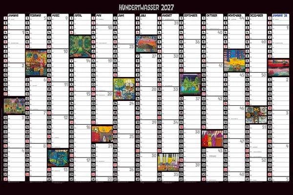 Hundertwasser Jahresplaner Art 2027