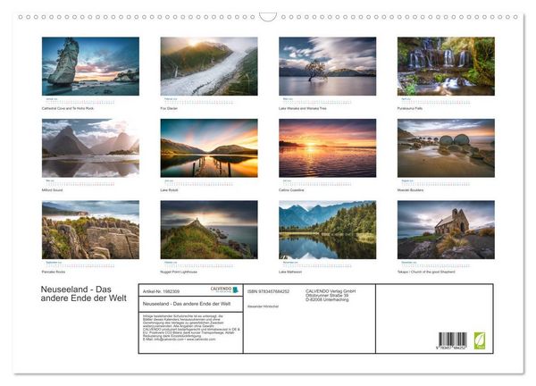 Produktbild: Neuseeland - Das andere Ende der Welt (Wandkalender 2026 DIN A2 quer), CALVENDO Monatskalender