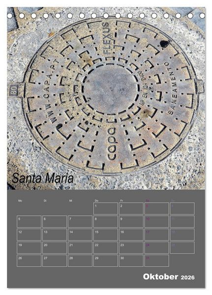 Produktbild: Faszination Kanaldeckel (Tischkalender 2026 DIN A5 hoch), CALVENDO Monatskalender