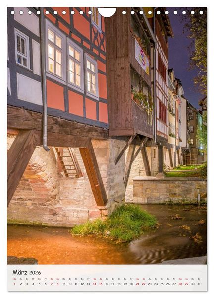 Produktbild: Erfurt - Zwischen Dom und Kr&auml;merbr&uuml;cke (Wandkalender 2026 DIN A4 hoch), CALVENDO Monatskalender