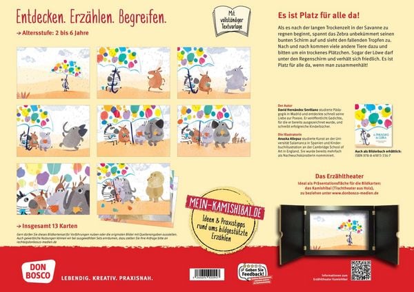 Produktbild: Das Zebra mit dem Regenschirm. Kamishibai Bildkartenset