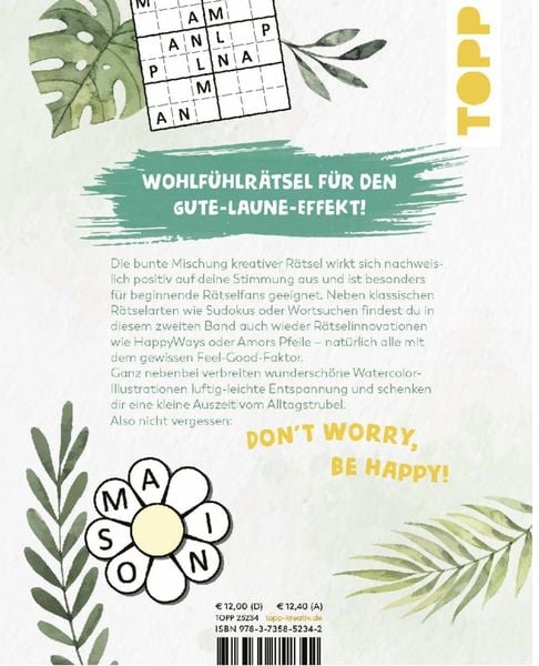 Produktbild: Feel Good Rätsel. Noch mehr Rätsel zum »Positiven Denken«