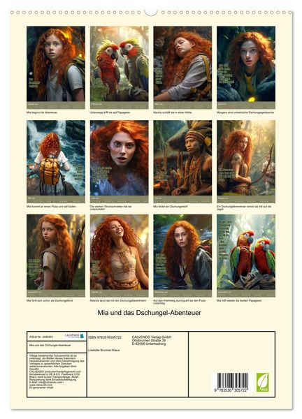 Produktbild: Mia und das Dschungel-Abenteuer (hochwertiger Premium Wandkalender 2026 DIN A2 hoch), Kunstdruck in Hochglanz