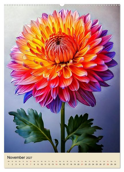 Produktbild: Solit&auml;r: Die Eleganz der Einzelbl&uuml;te (hochwertiger Premium Wandkalender 2027 DIN A2 hoch), Kunstdruck in Hochglanz