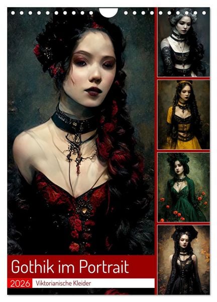 Produktbild: Gothik im Portrait - Viktorianische Kleider (Wandkalender 2026 DIN A4 hoch), CALVENDO Monatskalender