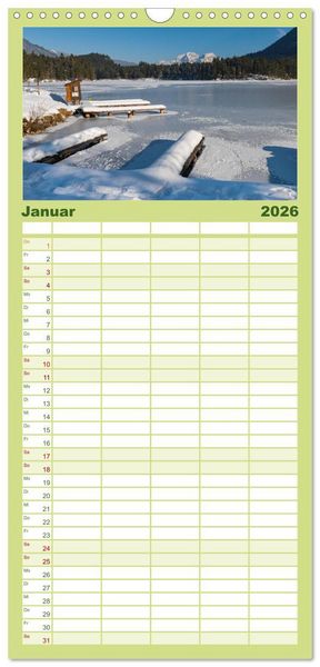 Produktbild: Familienplaner 2026 - Rund um den Hintersee und Zauberwald mit 5 Spalten (Wandkalender, 21 x 45 cm) CALVENDO