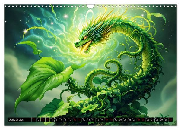 Produktbild: Mythos trifft Botanik &ndash; Die geheimnisvollen Drachenpflanzen (Wandkalender 2026 DIN A3 quer), CALVENDO Monatskalender