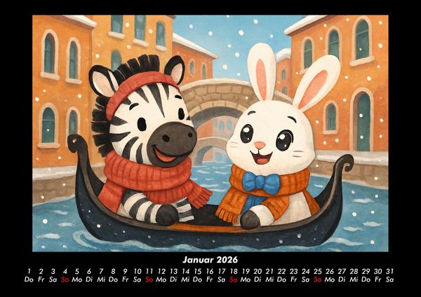 Produktbild: Zara & Bouncy in Italien 2026 Fotokalender DIN A3