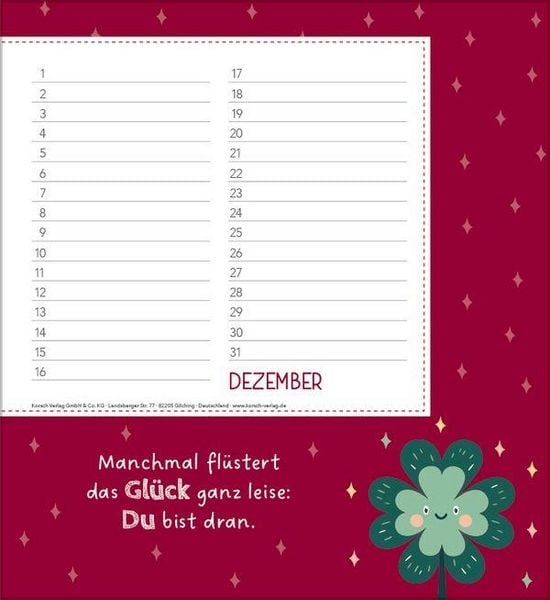 Produktbild: Geburtstagskalender Happy Mind