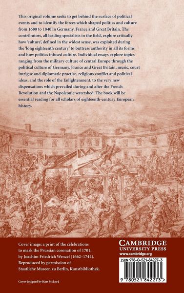 Produktbild: Cultures of Power in Europe during the Long Eighteenth Century