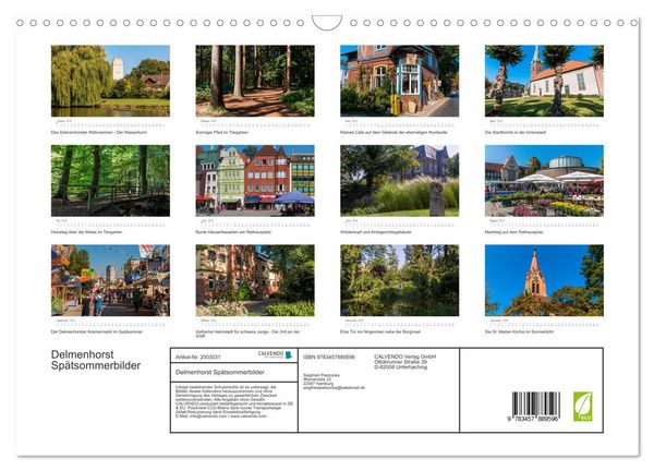 Produktbild: Delmenhorst Sp&auml;tsommerbilder (Wandkalender 2026 DIN A3 quer), CALVENDO Monatskalender