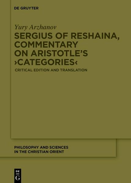 Produktbild: Sergius of Reshaina, Commentary on Aristotle's >Categories<