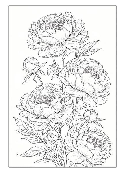 Produktbild: Blumen Malbuch f&uuml;r Erwachsene mit 50 sch&ouml;nen Ausmalmotiven
