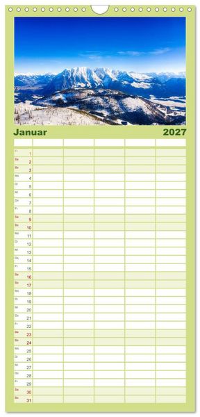 Produktbild: Familienplaner 2027 - Wundersch&ouml;nes &Ouml;sterreich mit 5 Spalten (Wandkalender, 21 x 45 cm) CALVENDO
